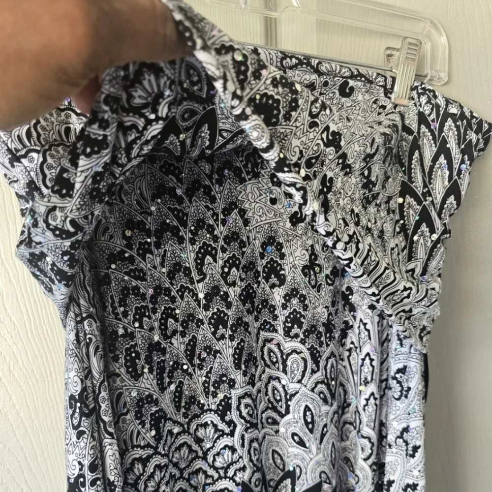 Black & White Printed Maxi Skirt - Stretch Jersey